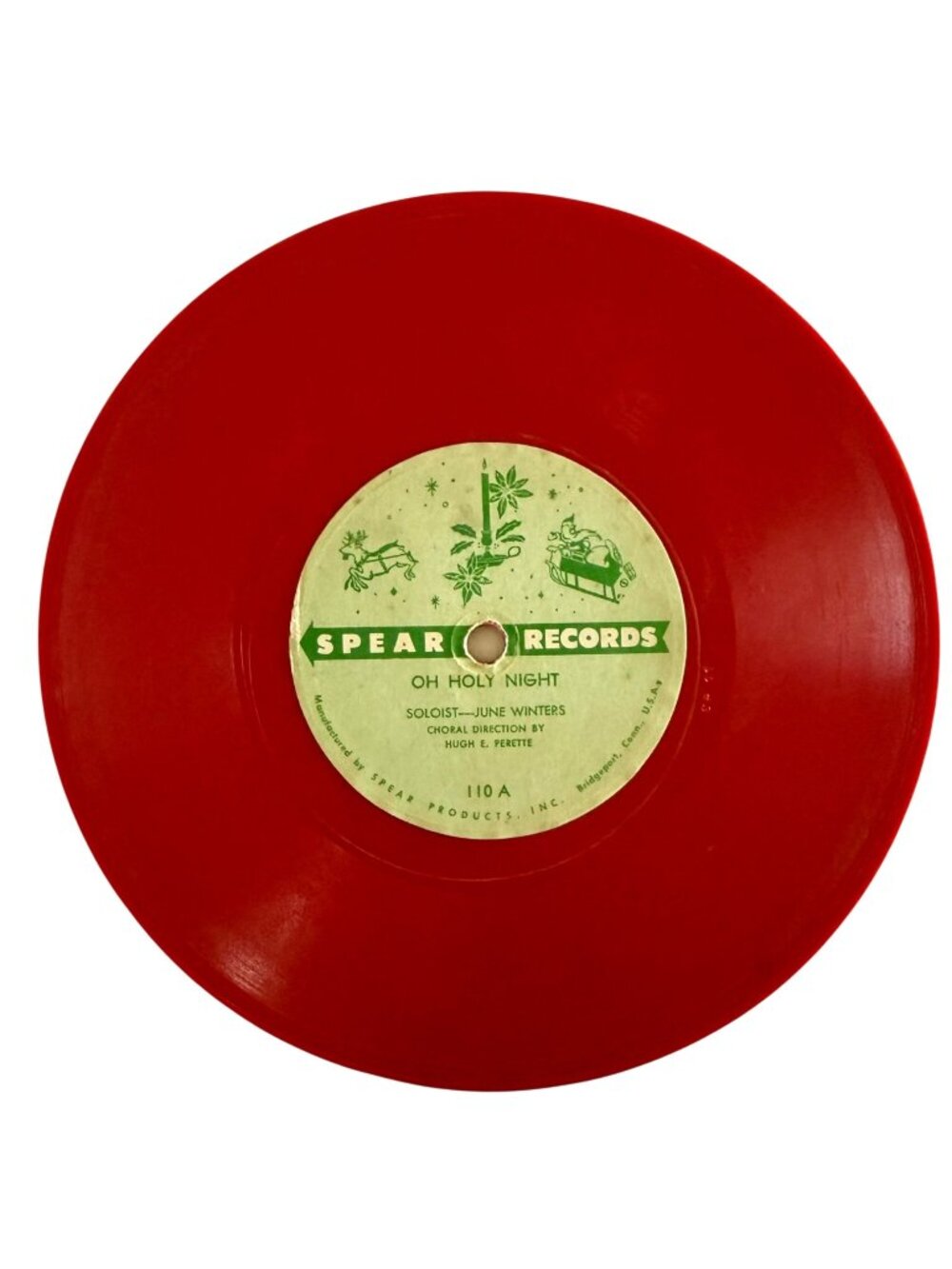 Vintage Christmas Record Oh Holy Night Spear Records Red 7 Inch Children